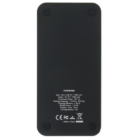 Guess Wireless Charging Base - Uniwersalna bezprzewodowa ładowarka indukcyjna, 5 W, 1 A (czarny)
